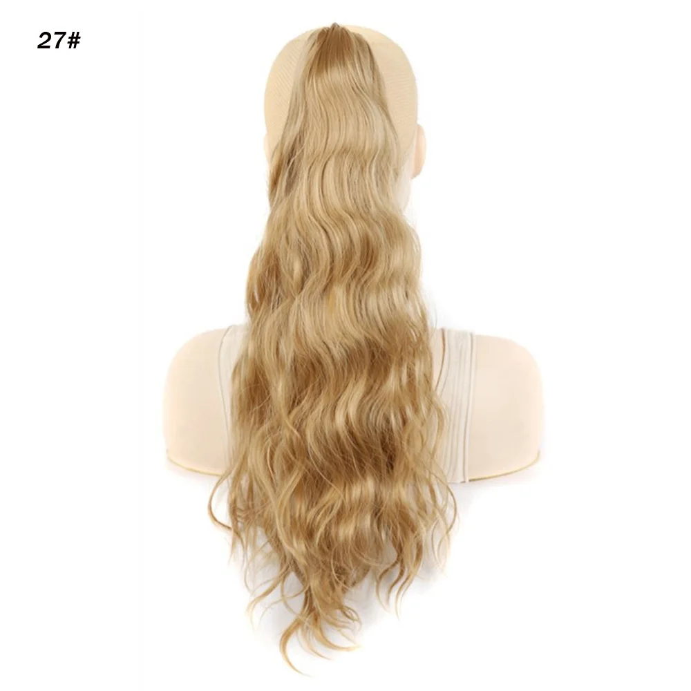 Sythetic Long Ponytails Hair Water Wave Hairpieces Women's Claw Jaw Pony tail Extension False Hair for Women