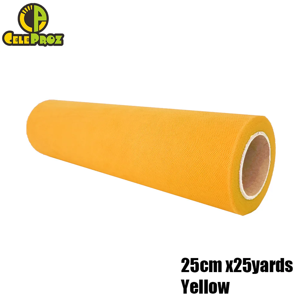 25CM YELLOW 25 см 25Y тюль сетка рулон Свадебная вечеринка органза Ткань Настольная дорожка Стул Sash DIY Ailse runner Лестницы украшения вечерние принадлежности - Цвет: 25CM YELLOW