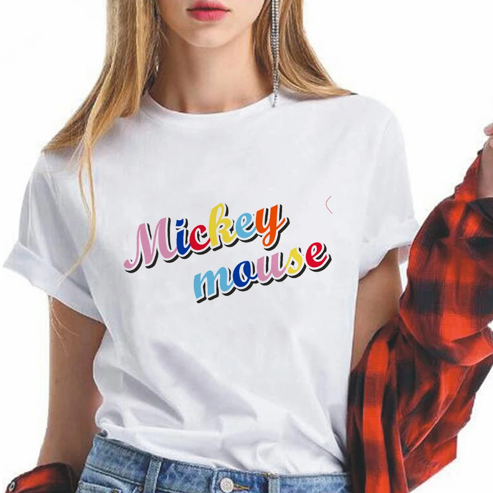 Camiseta de Mickey Mouse para ropa de neón de manga corta para niña, moda de 90, Ropa Americana Harajuku, venta al por mayor|Camisetas| - AliExpress