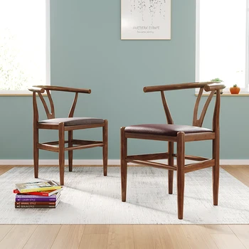 

Modern INS Imitation Wooden Dining Chair American Retro Home Coffee Restaurant Bedroom Study Leisure Simple Imitation Wood Chair