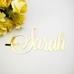 Personalized Rose Gold Baby Name Wall Sign for Nursery or Event Decor (Mirror Silver)
