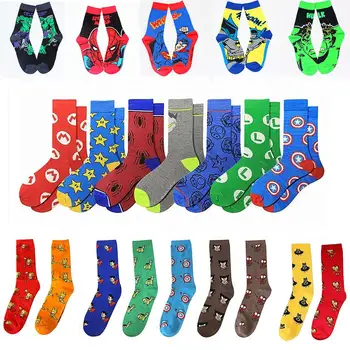 

Marvel Comic Hero Avengers Sock Cartoon Iron Man Captain America Knee High Meia Pattern Non-slip Casual Long Socks