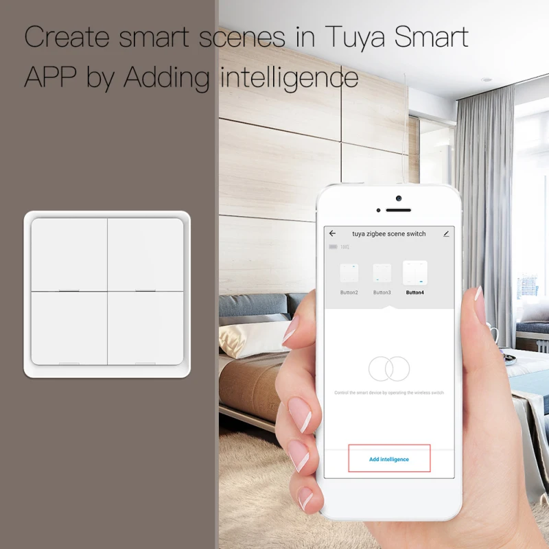 Zigbee sem Fio Usado com Zigbee Tuya Inteligente Livre Adesivo Painel Cena Botão Interruptor Nenhuma Fiação Necessária Gateway Casa 4-way 3 Módulos de automação residencial