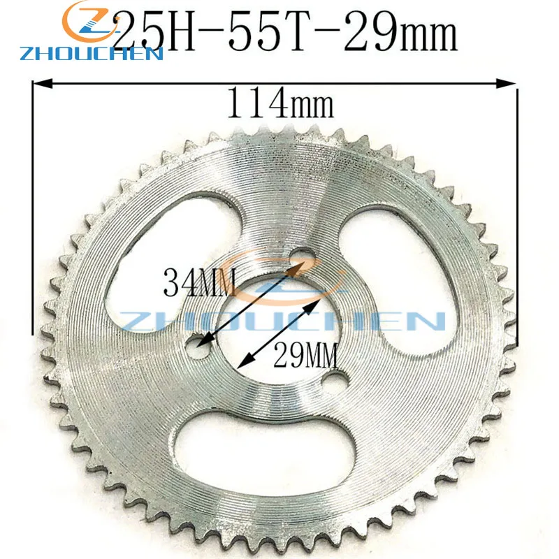 Moto rcycle pdrts25H 55t 65t 68t 70t 80t 92t зуб 29/54/55 мм Задняя звездочка для 47CC 49CC Mini moto ATV Quad Dirt Pit Pocket Bike - Цвет: Армейский зеленый