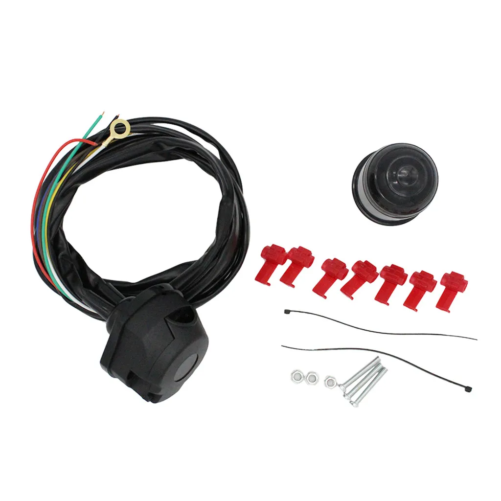 7 Poles Universal Trailer Cable Harness Adapters Plugs PVC material fastening screws wear resistance corrosion resistance 8X