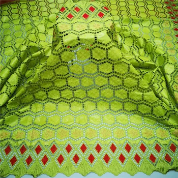 

5 yards New arrival african Bazin riche fabric with beads embroidery lace / bazin riche dress material Nigerian 9L080301