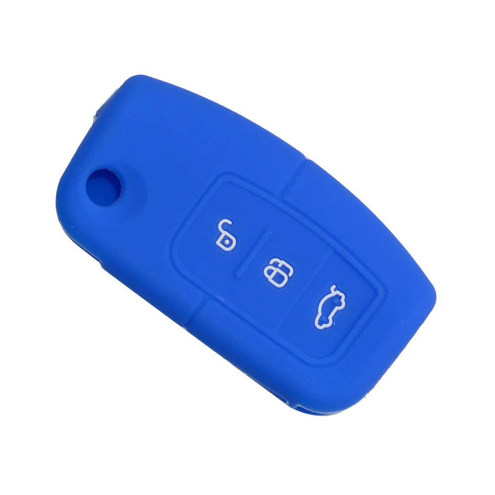 Keyforkesscustodia protettiva per chiave a distanza in Silicone per Ford Focus Mondeo 2 3 XR6 Fiesta Max Ecosport Kuga Escape 3 Button Case Shell - H91c98a14b0914de18a1939d86dc4209eM