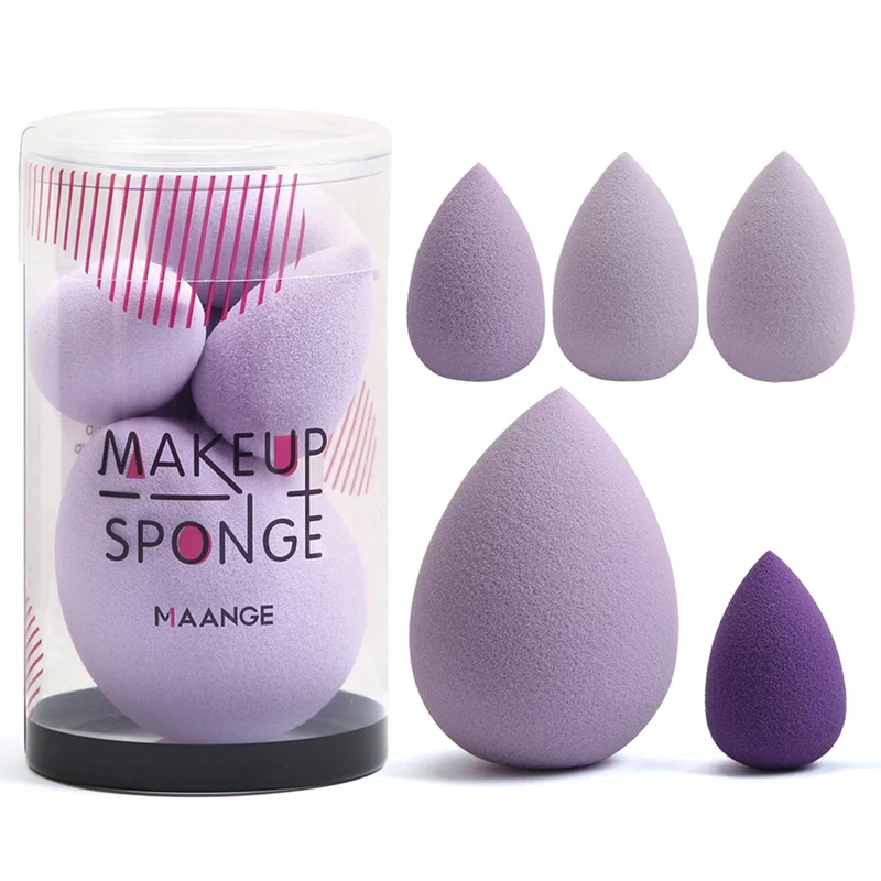 5PCS Makeup Egg Colorful Wet and Dry Sponge Puff Water Cushion Cosmestic Sponge Tool Portable Soft Foundation Sponge Gift_voghion.com