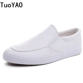 

Black White Solid Men Casual Shoes Simple Canvas Mens Loafers 2020 High Quality Anti-Slip Comfortable Vulcanized Shoes Man Flats