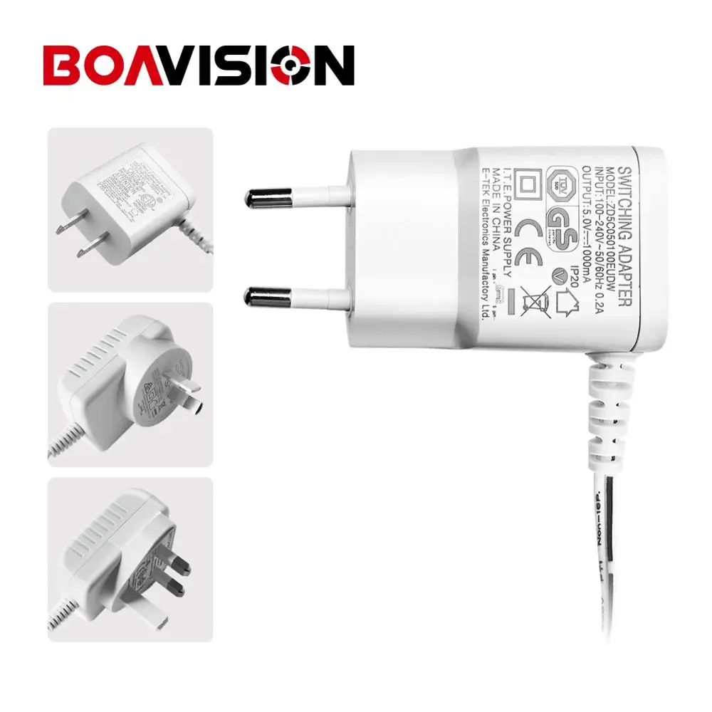 DC 5V 1000mA 100 240V 50/60HZ Мощность адаптер Зарядное устройство для Видеоняни и радионяни