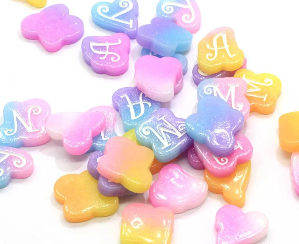 Resin Flatback Bicolor Letter Cabochon DIY Hair Bow Jewelry/Phone Decoration Scrapbooking Resin Flatback Bicolor Letter Cabochon DIY Hair Bow Jewelry/Phone Decoration Scrapbooking