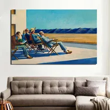 Эдвард Хоппер людей под прямыми солнечными лучами напечатанная Картина на холсте Гостиная украшения дома Современные настенные Арт постеры с масляной живописью фотографии