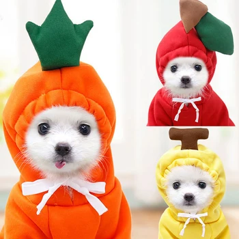 

2020 Cute Sweet Fruit Series Warm Dog Clothes Hoodie Pullover Dogs Pets Clothing Cat Sweater Autumn Winter Puppy Dog Accessories