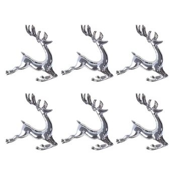 

6PCS Napkin Rings in Elk Deer Shape Decorative Table Napkin Rings for Christmas Wedding Parties Everyday Use