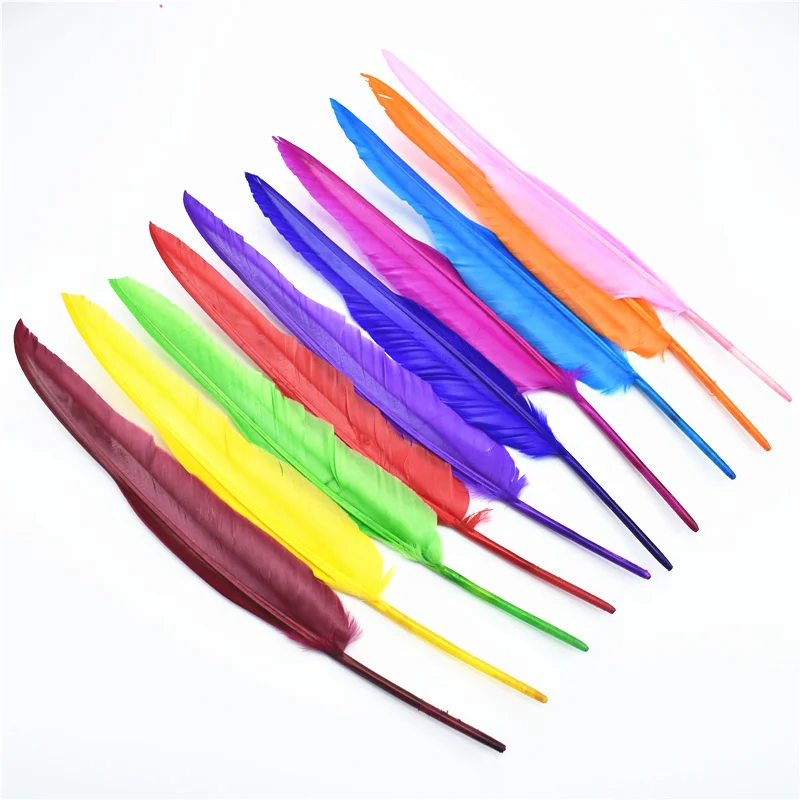 

20Pcs Turkey Feathers Duck Pointer Wing Feathers for Crafts 25-30cm10-12" Plume Decoration Feathers for Clothes Feather Decor