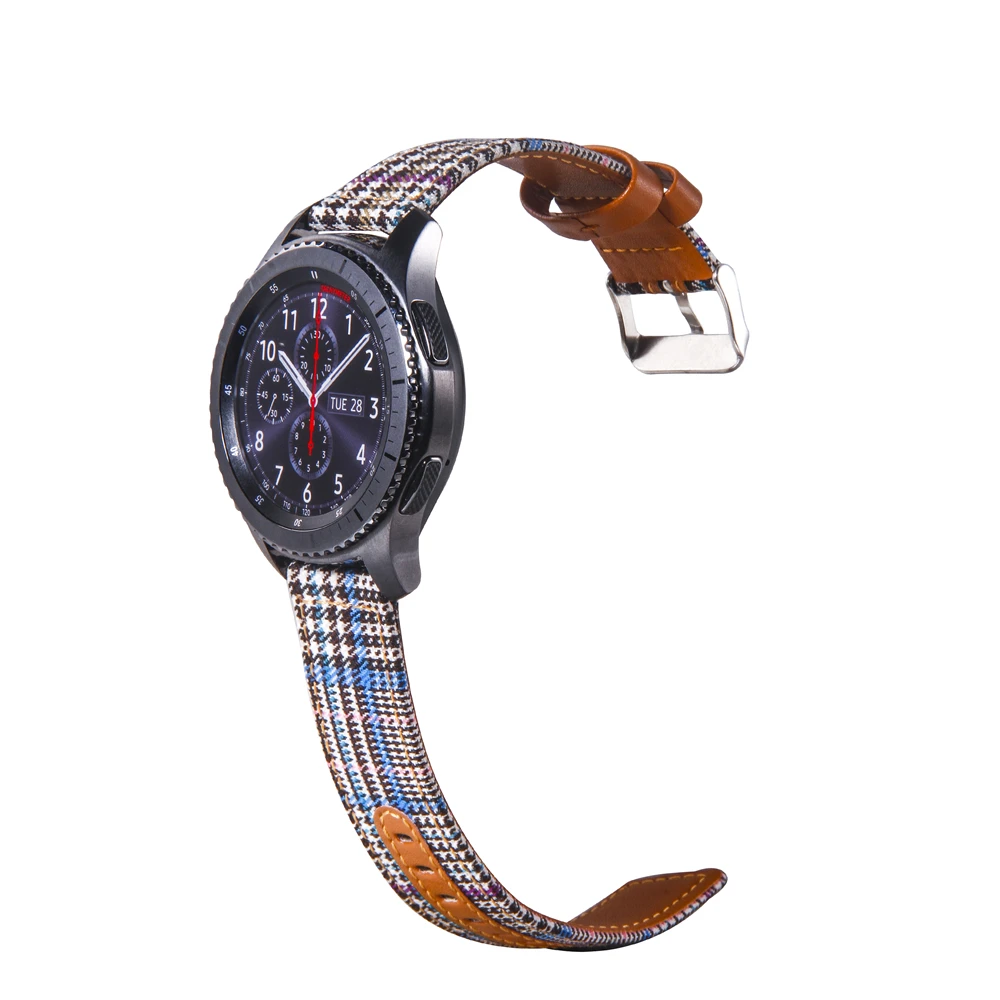 20 мм 22 мм холщовый ремешок для часов Galaxy Watch 46 мм нейлоновый кожаный быстросъемный ремешок для часов Galaxy Watch Active gear S3 полосы