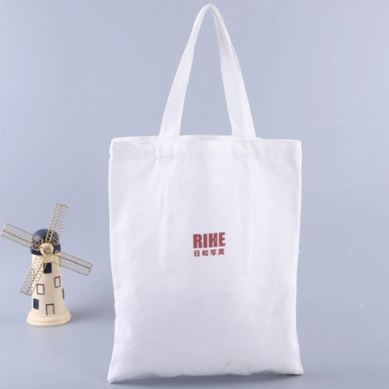 100pcs Size 20cm*22cm Canvas Cotton Tote Bag Customized Logo