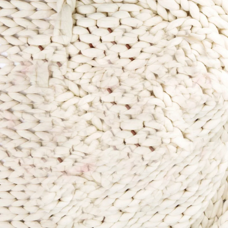 7 Colors Solid Thick Line Knitted Blanket Handmade Weaving Sofa Blanket Home Blending Anti-Pilling Super Soft High Quality - Цвет: Beige 100x150cm