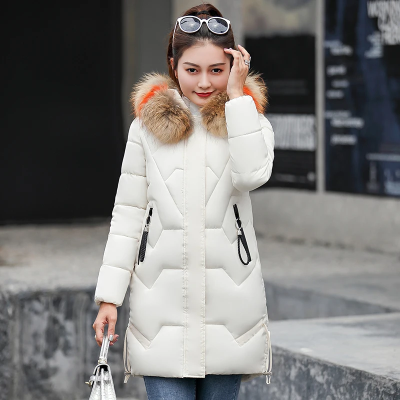 Модная женская зимняя меховая длинная парка с капюшоном, Толстая куртка, корейский стиль, теплая Повседневная Свободная тонкая женская хлопковая куртка большого размера