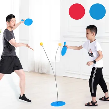 

Single Table Tennis Trainer Training Equipment Kit Elastic Soft Shaft Ping Pong Balls Paddles for Beginners Children Kids