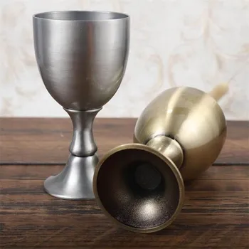 

120ml Classical Copper Goblet Household Dining & Bar Party Drinking Cup European Noble Metal Wine Glass Creative Gift Two Colors