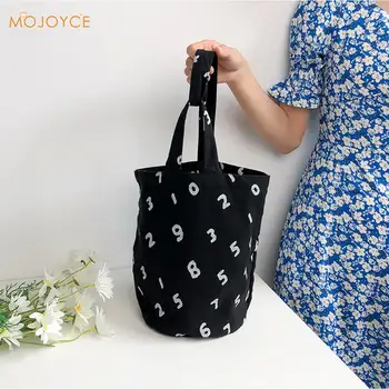 

Fashion Digital Printed Shoulder Bag for Women Girls Reusable Canvas Handbag Fruit Grocery Bucket Shopping Daily Totes