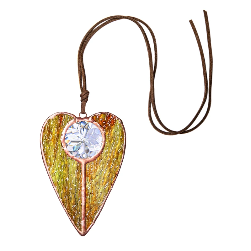 

H & D в форме сердца витражное стекло Suncatcher Радуга производитель стены искусства окна вешалки панель для дома сада декор автомобиля амулеты подарок