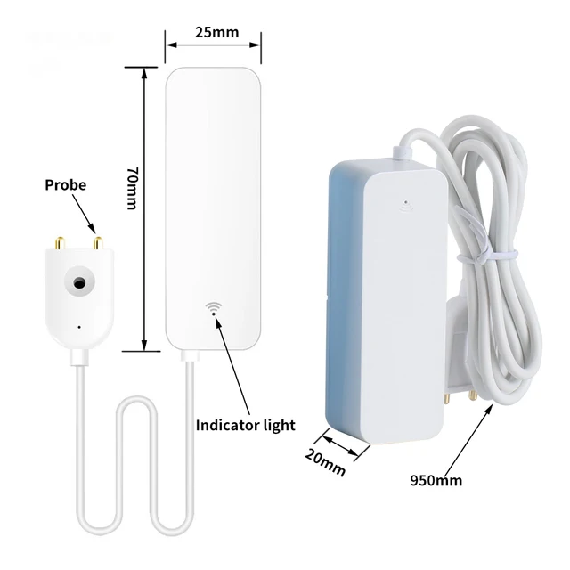 Tuya WiFi Water Leak Sensor, Water Leak Detector, Smartlife APP Notification Alerts,Leak Alarm Home Security Water Flood Sensor 5