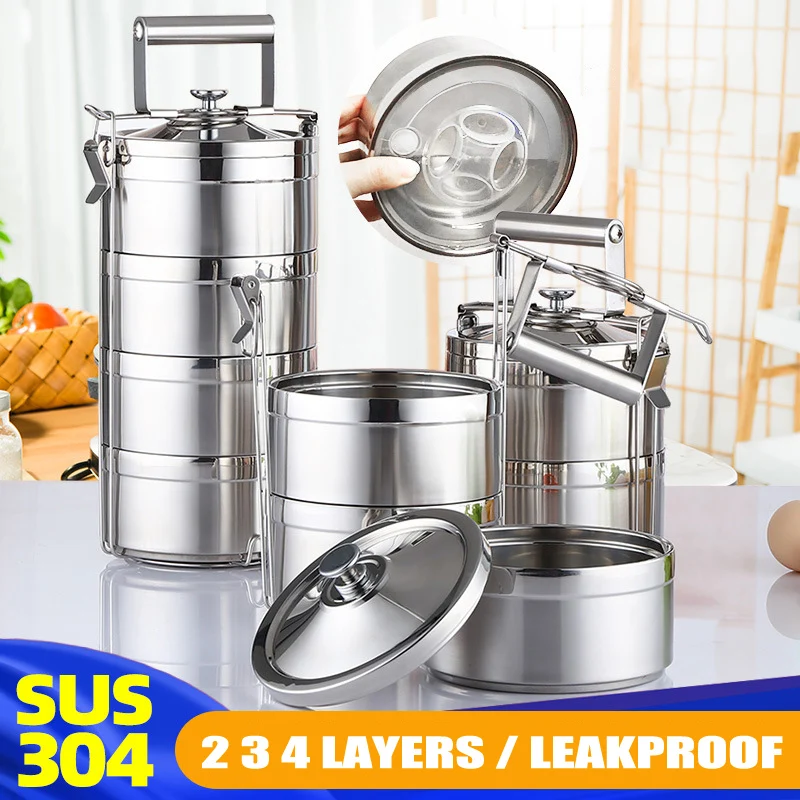 

New Portable Stainless Steel Thermos Lunch Box Food Container Box Thermal Lunch Box Dinnerware Food Storage Container Lunchbox