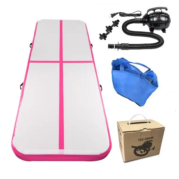 

Pink & Gray 10' x 3.3' Inflatable Gymnastic Mat Air Track Tumbling Mat with Pump Air Floor for Home Use, Beach, Park and Water