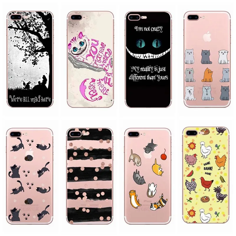 Kawaii чехол для телефона с мультяшным котом iPhone 7 Puls 6 6S 8 модные чехлы из ТПУ