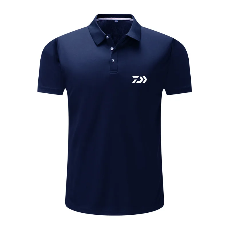Navy Blue Одежда для рыбалки DAWA летняя быстросохнущая Мужская рубашка поло для спорта на открытом воздухе с коротким рукавом дышащая футболка одежда для рыбалки - Цвет: Navy Blue