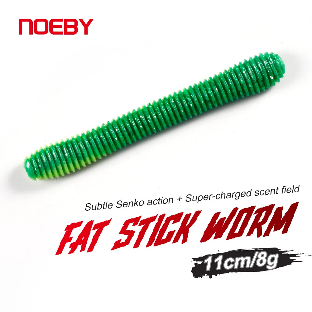 NOEBY-Silikon-Stick-Wurm-Weichköder, Kunstköder für Barsch, Hechtgerät-Angeln, Swimbaits Finesse, PVC, 11 cm, 8 g