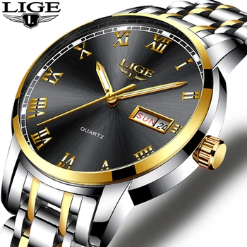 

LIGE Sports Watch Quartz Men Fashion Clock Watches Top Brand Luxury Full Steel Business Waterproof men's Watch Relogio Masculino