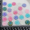 BOLIAO 30Pcs 18*18mm ( 0.71*0.71in ) Flower Shape Resin AB Color With Two Hole Rhinestone Flatback Buttons Appliques/Craft/ DIY ► Photo 1/6