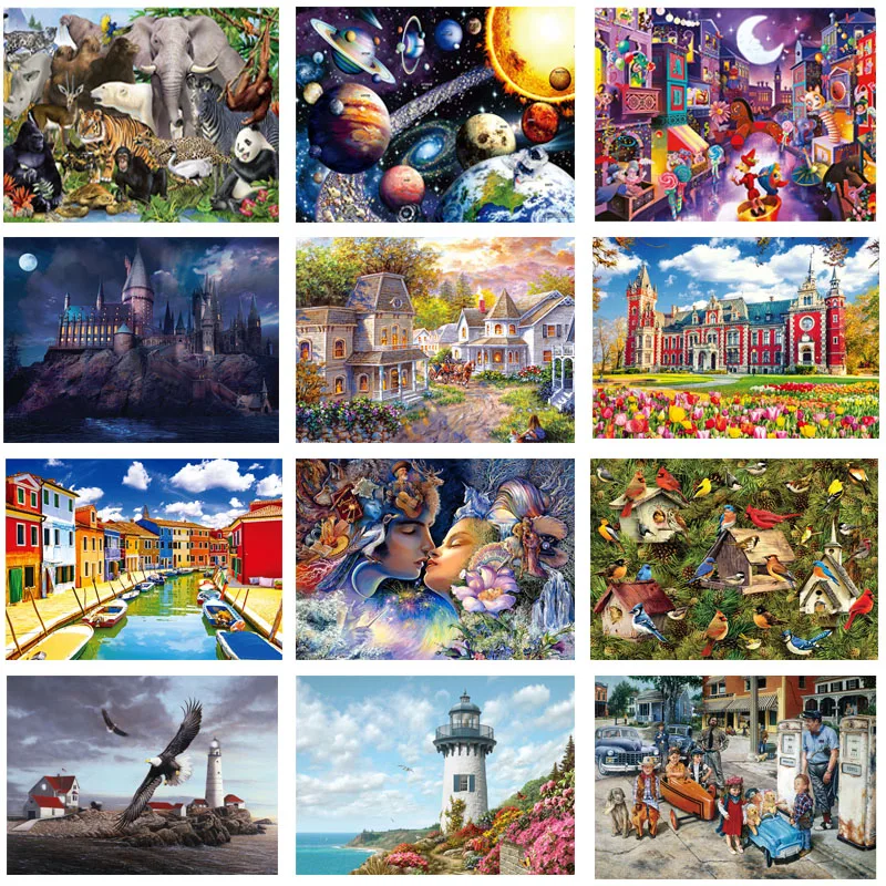 

jigsaw puzzles 1000 pieces wooden Assembling picture Landscape puzzles toys for adults children kids games educational Toys