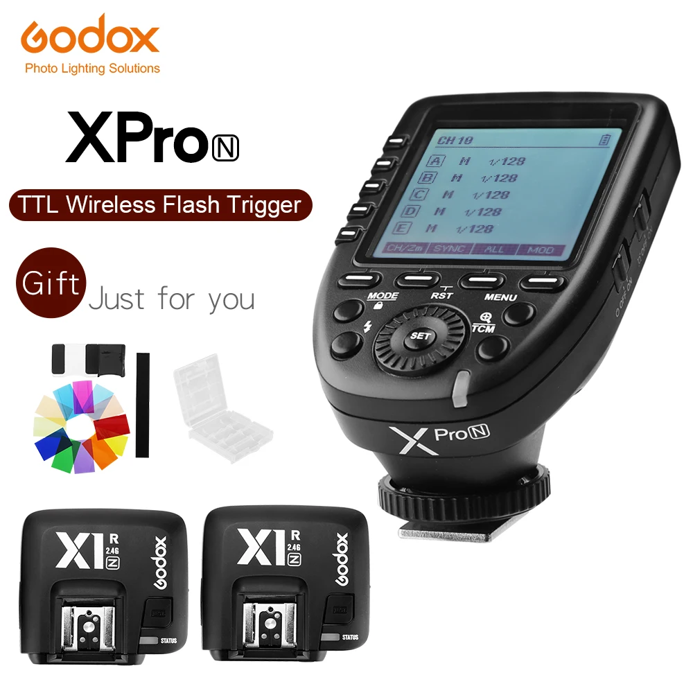 Godox xpro-n i-ttl ii 2.4グラムxシステムワイヤレス制御リモートと3x  X1R-Nコントローラ受信機compatbleニコンフラッシュ