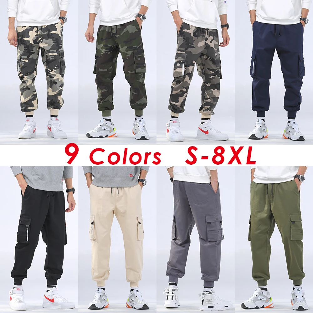 8XL мужские осенние повседневные винтажные военные камуфляжные брюки с карманами Мужская одежда зимние холсты камуфляжные хлопковые брюки для мужчин
