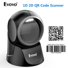 Eyoyo 1d 2d desktop scanner de código de barras, com detecção automática de digitalização omnidirecional leitor de código de barras mãos-livres qr varredura da plataforma
