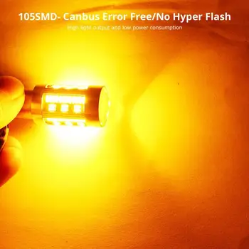

1PCS T20 LED 7440 W21W 4014 105SMD Canbus No Hyperflash Light Turn BAU15S For Reverse PY21W LED Signal Lamp LED P21W BA15S I5X8
