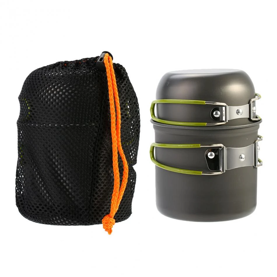 Outdoor Hiking Camping Cookware Set Aluminium Alloy Cookwear Set With Handgrip Tableware Picnic