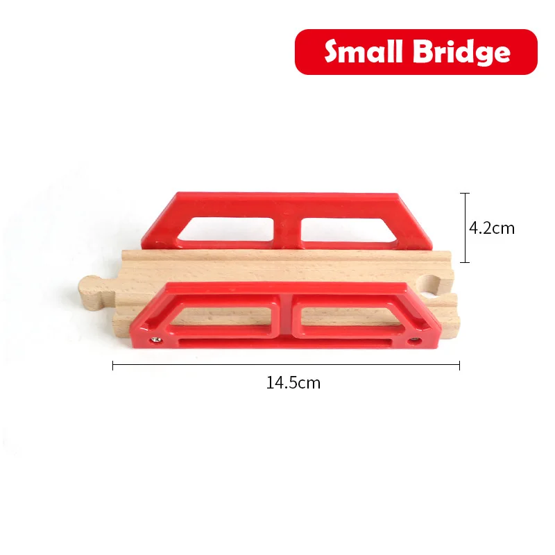 Wooden Track Railway Accessories Bridge Train Station Tunnel Cross Compatible All Brands Wood Track Educational Toys for Kids 15