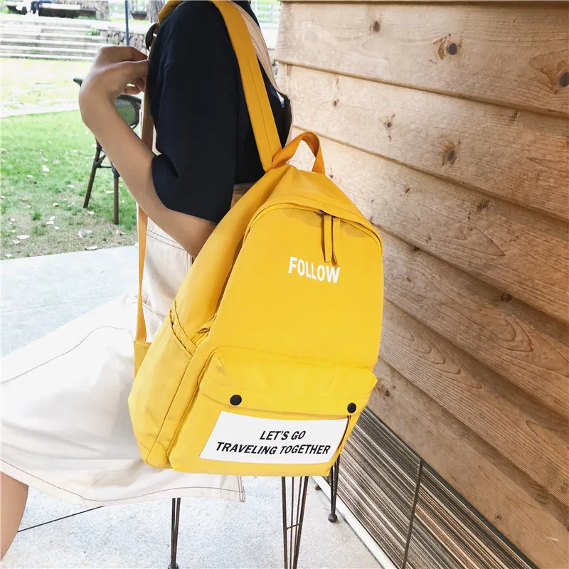 

Literary alphabet small fresh canvas student schoolbag new large capacity double shoulder bag