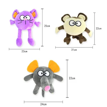 

2019 New Style Molar Bite Resistant Sound Making Pet Plush Toy Big Face Animal Dog Toy