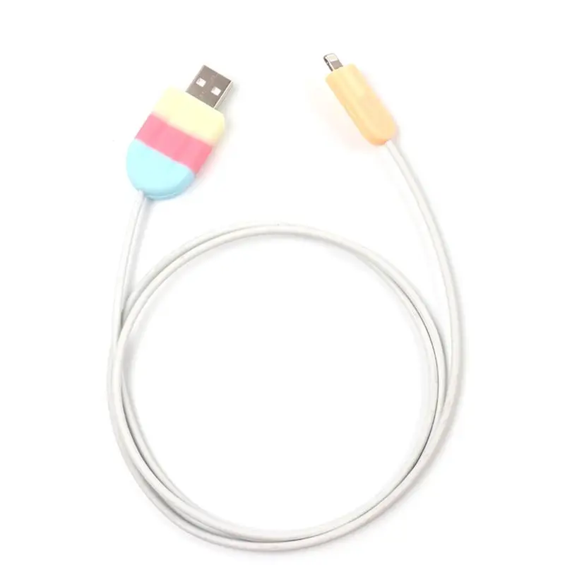 Силиконовый милый органайзер для кабеля для мороженого для Iphone защитный кабель Зарядное устройство USB держатель