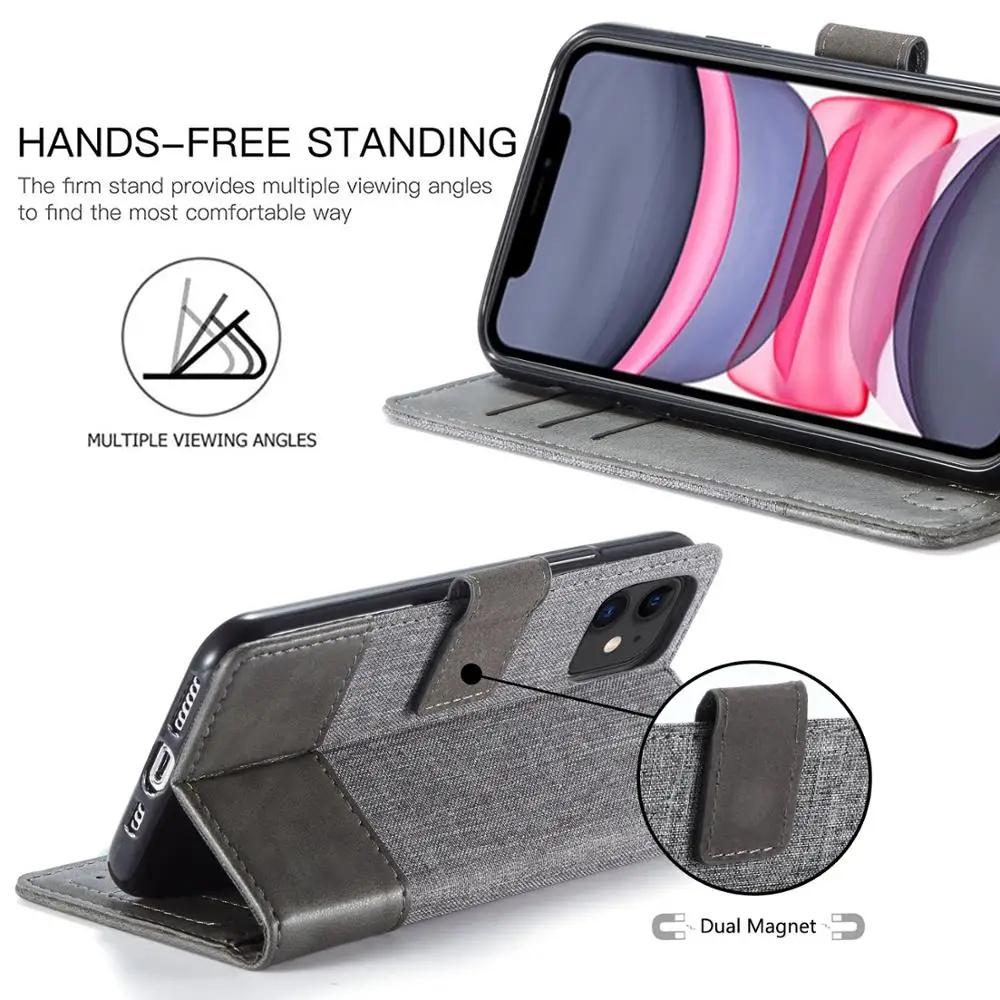 MUXMA Leather Cover For Iphone 5 6 6S 6SPlus 7 8 7Plus 8Plus Plus SE X Xs XR Max 11 11pro Max Pro Flip Case Wallet