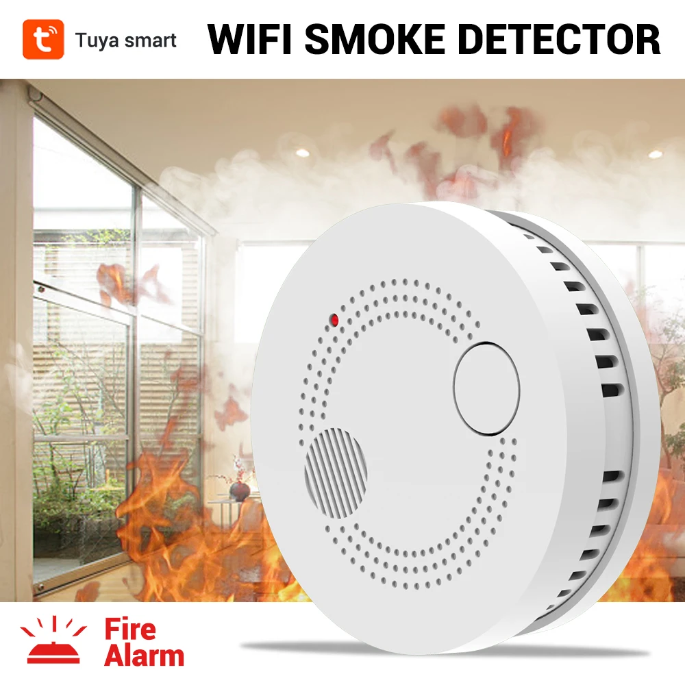 CPVan 5 шт./лот Tuya Wi-Fi детектор дыма беспроводной датчик детектор пожарной защиты детектор для домашняя система охранной сигнализации