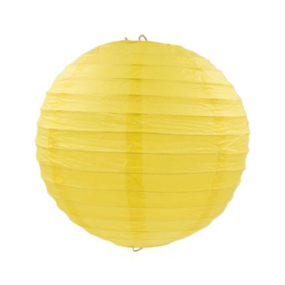 Lemon yellow 20/24 дюймов Круглые Китайские бумажные фонарики украшения для свадьбы и дня рождения подарок ремесло DIY Lampion Висячие шары вечерние принадлежности - Цвет: Lemon yellow