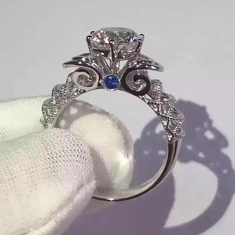 Чистое серебро, 2 карата, роскошное женское кольцо в форме сердца S925, предложение, подарки на свадьбу, Женские Ювелирные изделия(LMYS