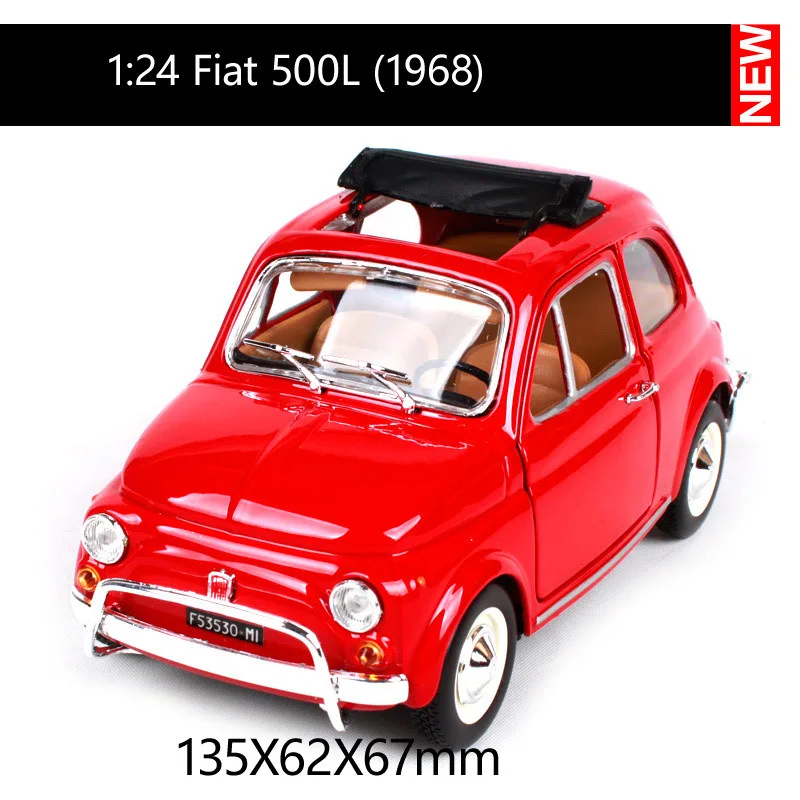 1968 Bburago 1:24 1968 Fiat 500L синий имитационный сплав модель автомобиля ремесла украшение Коллекция игрушек инструменты подарок - Цвет: 1968
